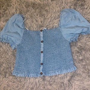 Baby blue crop top